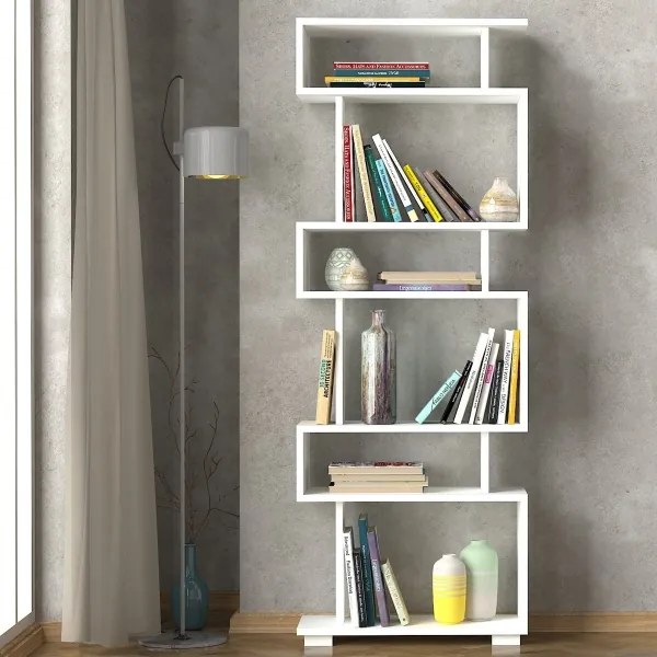 Bibliotecă BLOK 165x60 cm albă