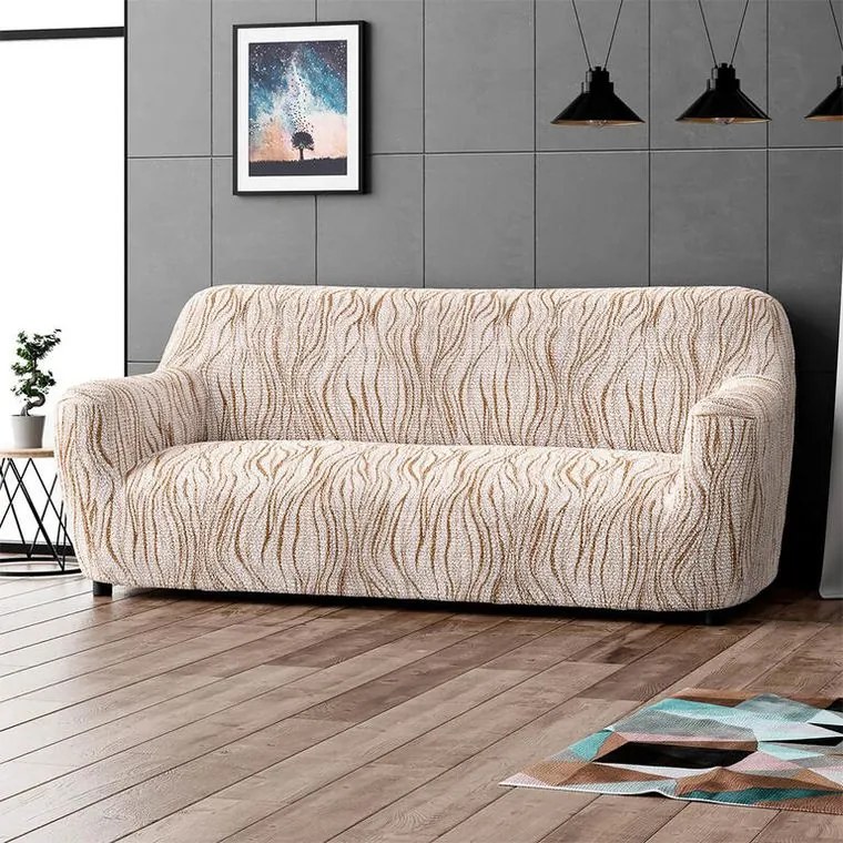 Gaico Huse bielastice UNIVERSO NOU bej cu dungi fotoliu triplu (l. 170 - 220 cm)