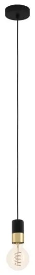 Lustră pe cablu CALARI 1xE27/40W/230V neagră/aurie Eglo 31075