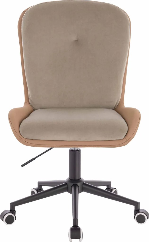 HR690K Scaun Velvet&amp;soft Piele Pu Latte/Carmel Bază Neagră