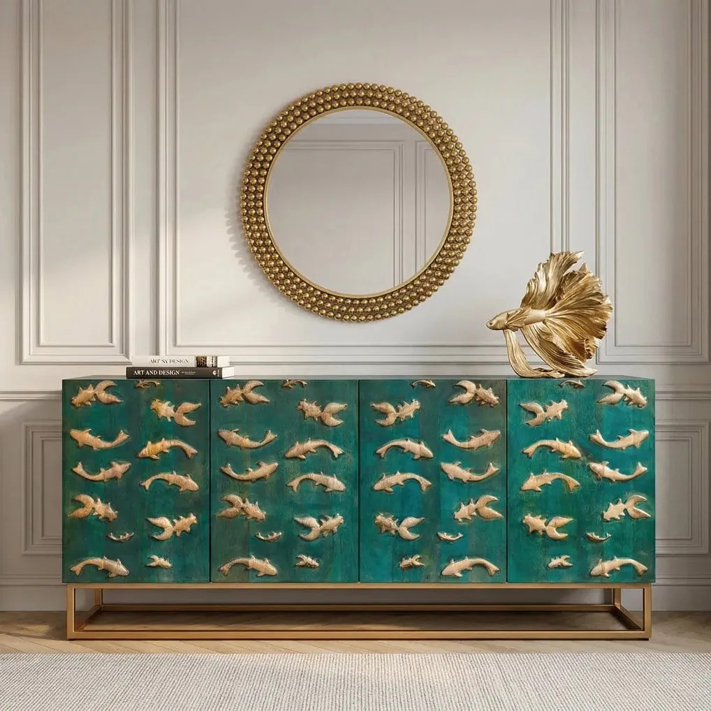 Comoda design maritim cu forme pesti 3D GOLDEN LAGOON 180cm