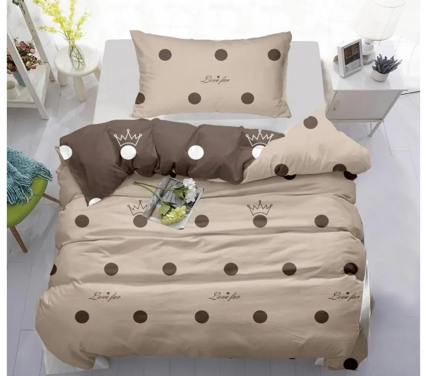 Lenjerie de pat din bumbac CROWN BLEND crem-maro Dimensiune lenjerie de pat: 70 x 90 cm | 140 x 200 cm