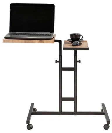 Măsuță ajustabilă GLEN 87x67 cm maro/neagră