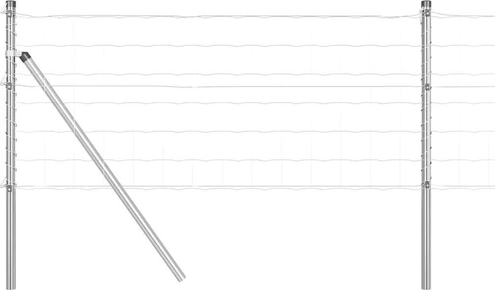 vidaXL Gard cu Stâlp Argintiu 0,4 x 50 m Oțel și PVC