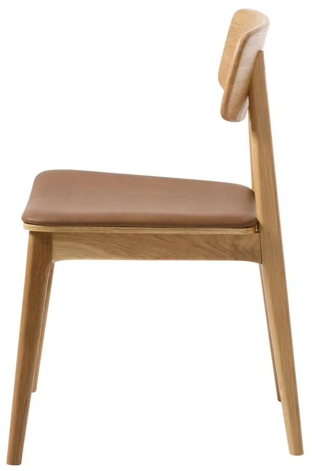 Scaun de dining maro coniac/în culoare naturală din imitație de piele Livo – Unique Furniture