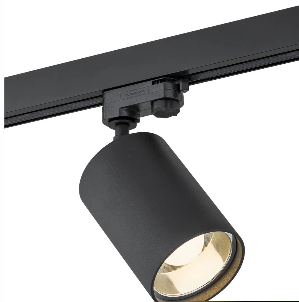 Spot pe sina BERGEN negru / Accesoriu pentru sinele trifazate ARGON T-RACK