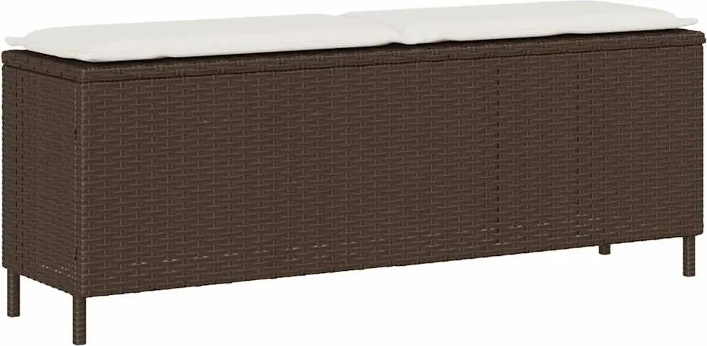 vidaXL Bancă de grădină cu pernă, maro,110x30x40,5 cm, poliratan