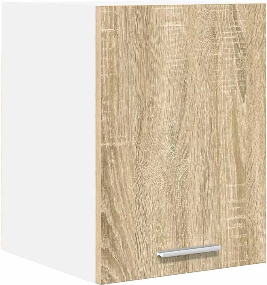 vidaXL Dulap suspendat cu ușă Stejar Sonoma și Alb 30 x 31 x 40 cm