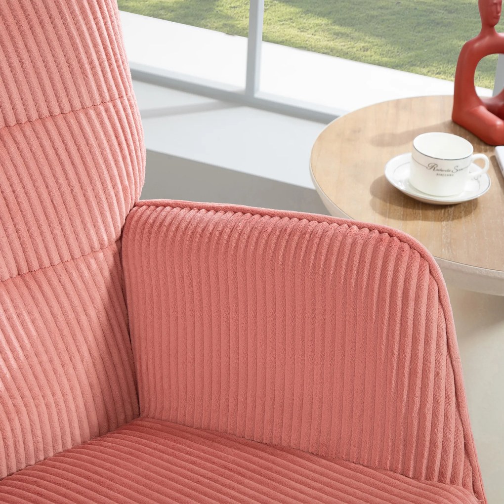 HOMCOM Fotoliu cu leagăn, Fotoliu de relaxare, Scaun cu leagăn, rezistent până la 120 kg, Poliester, 98 x 71 x 101 cm, Roz | Aosom Romania