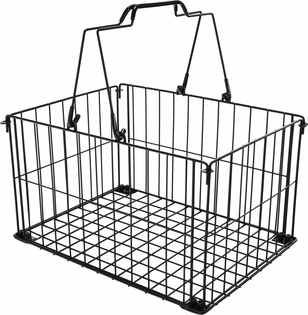 Etajeră cu 5 rânduri cu 2 coşuri, negru/natural, RATTO