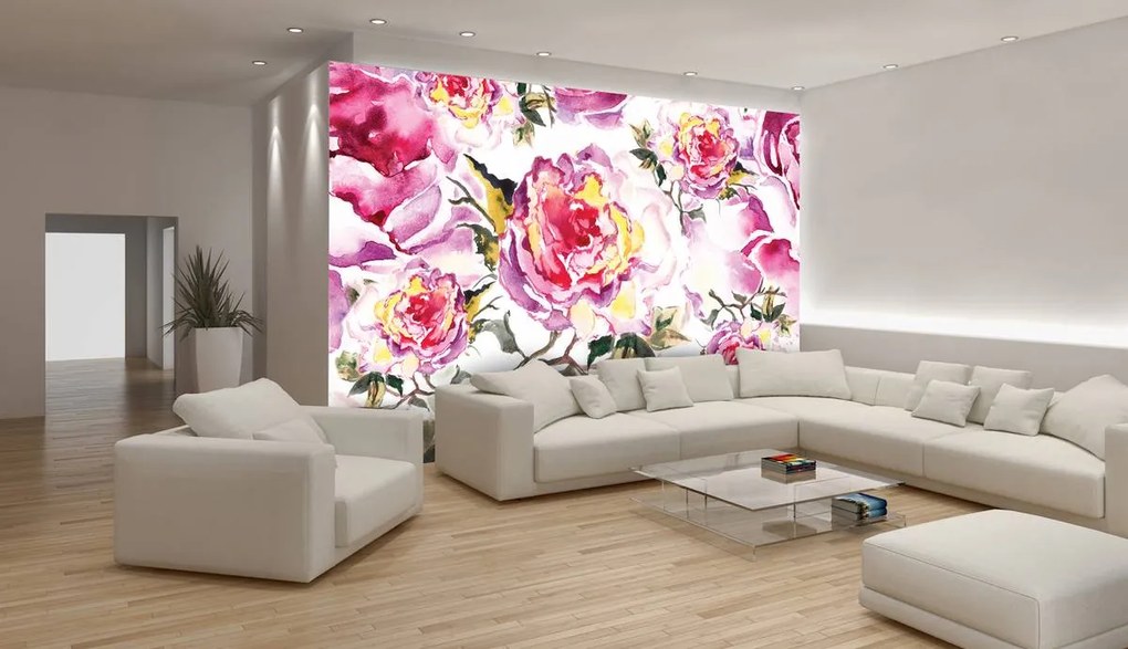 Fototapet - Aquarelă - floare (152,5x104 cm)