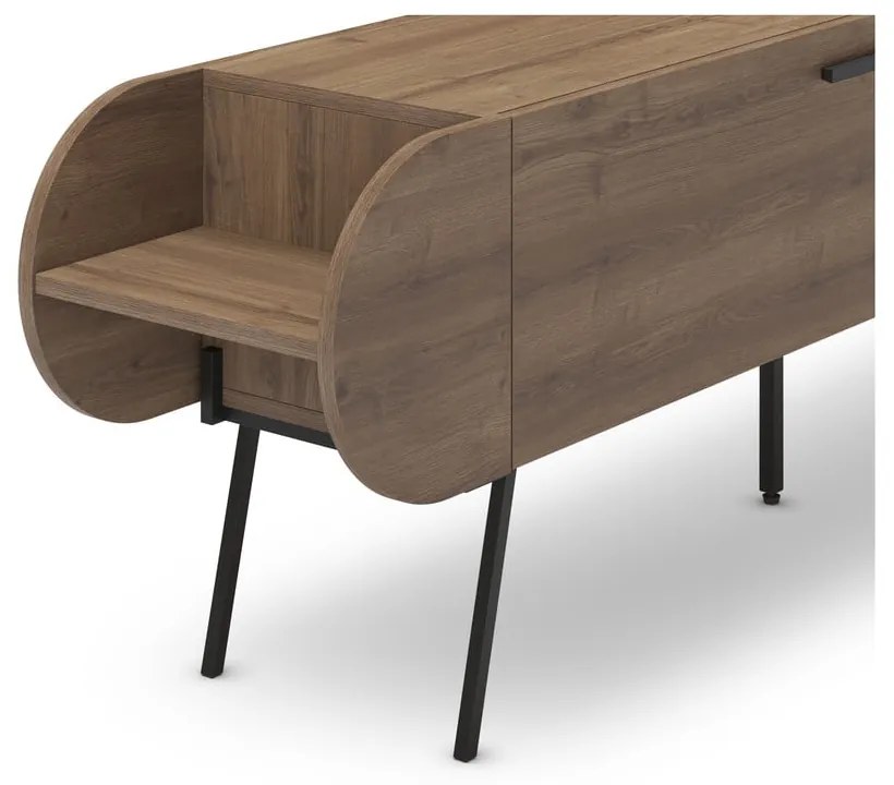 Masă TV în culoare naturală cu aspect de lemn de nuc 195x57 cm Saluso – Marckeric