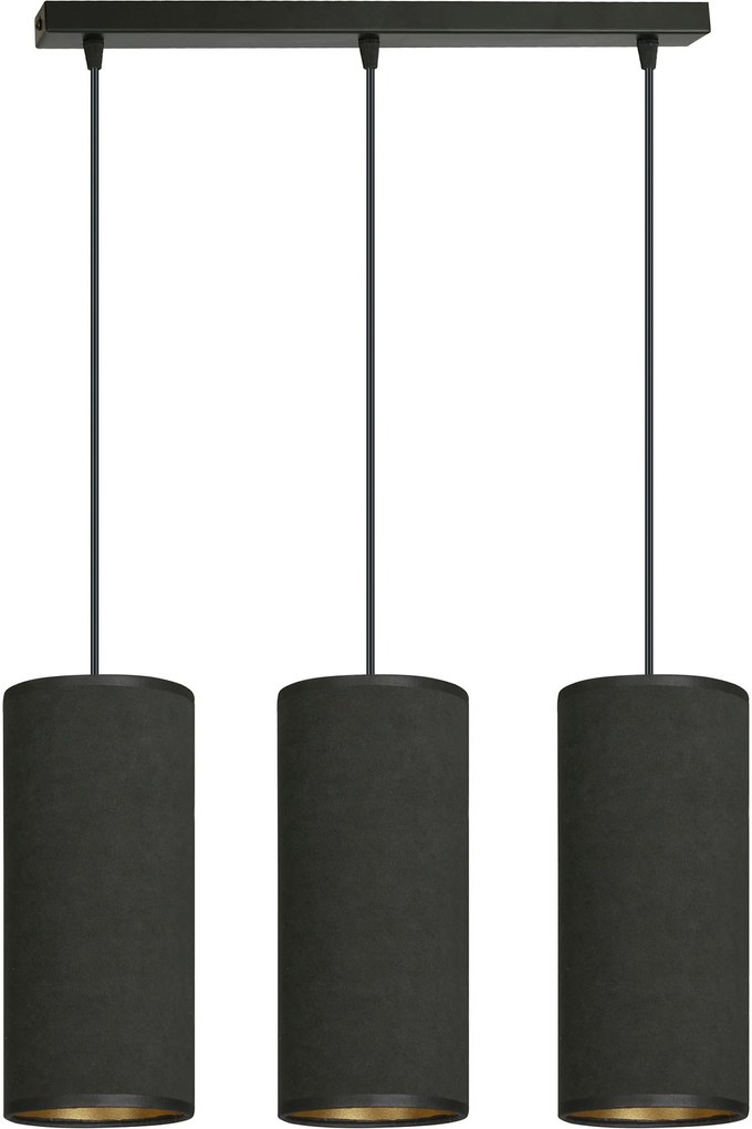 Emibig Bente lampă suspendată 3x60 W negru-auriu 1067/3