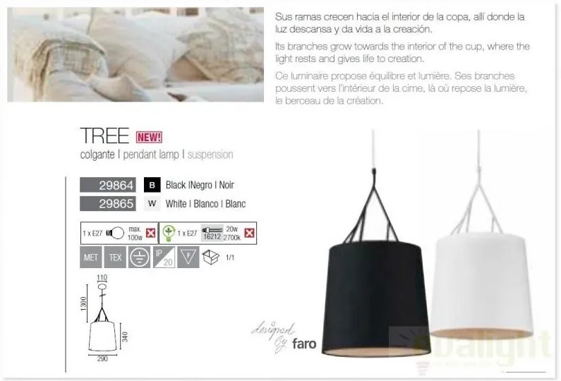 Pendul design modern diam. 29cm Tree 29864