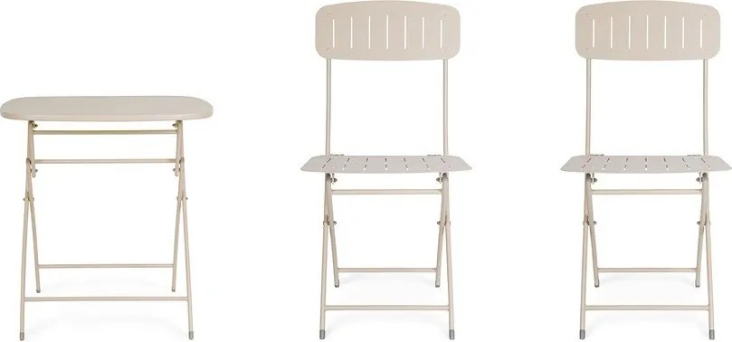 Set de dining pentru grădină bej din oțel pentru 2 persoane Yvonne – Bizzotto