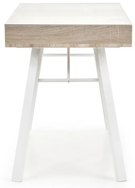 Birou Habra, transparent / stejar sonoma
