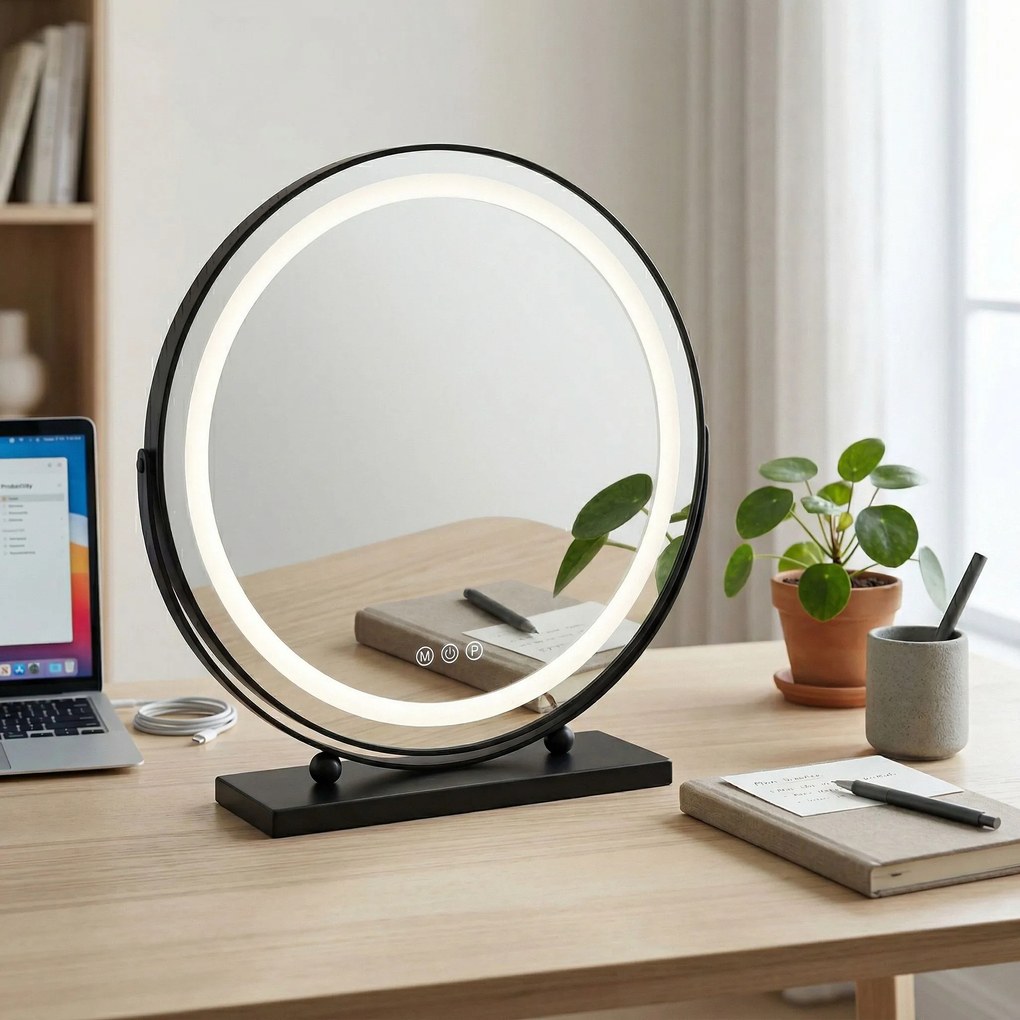 Oglindă LED MAKE-UP Black 50 cm