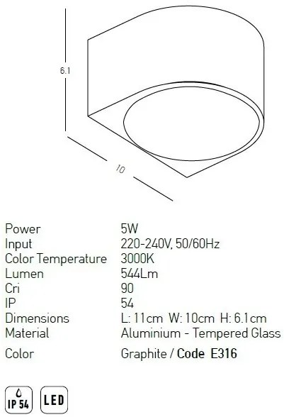 Aplica/Spot LED pentru iluminat exterior decorativ IP54 Scout I