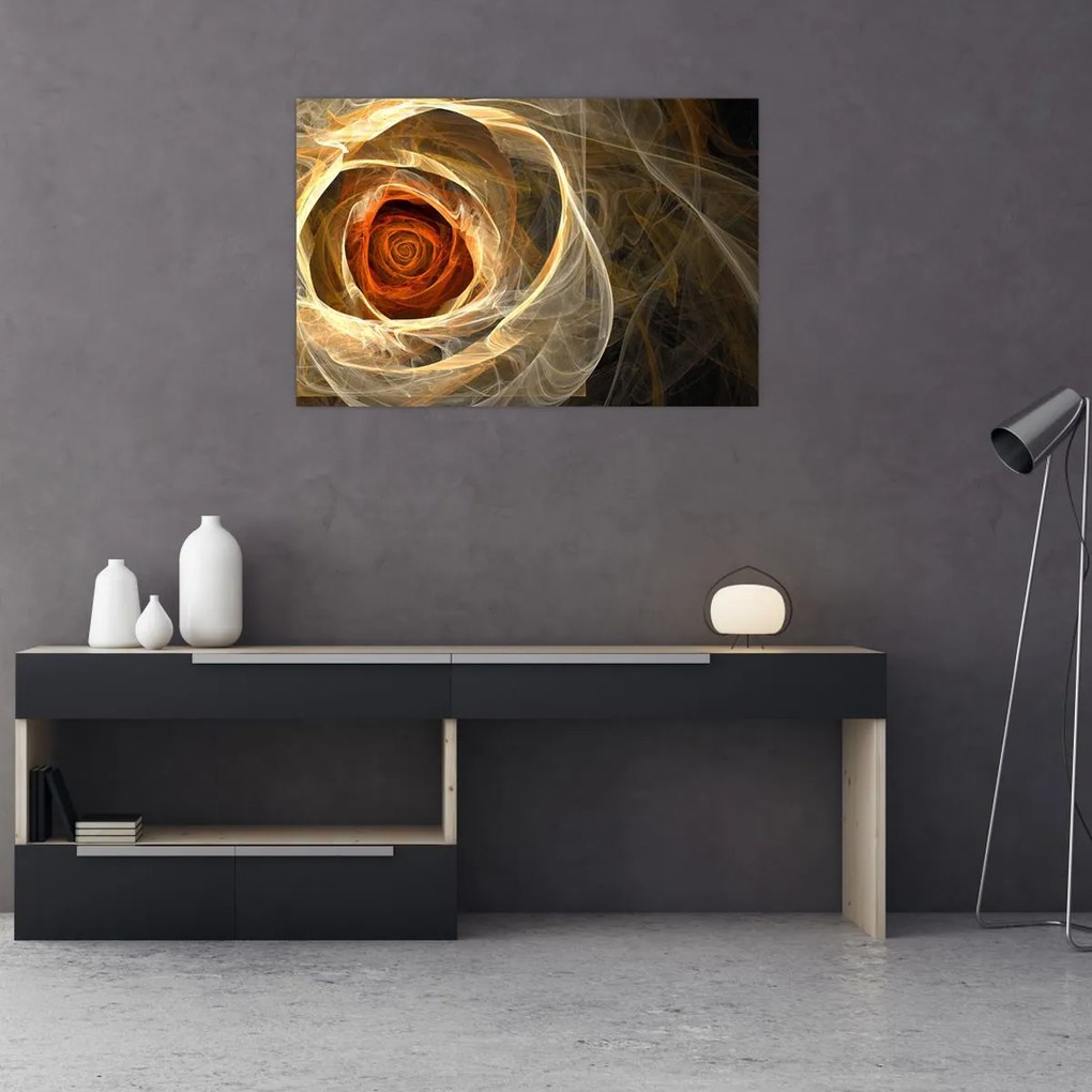 Tablou - Trandafiri abstracți în culori aprinse (90x60 cm)