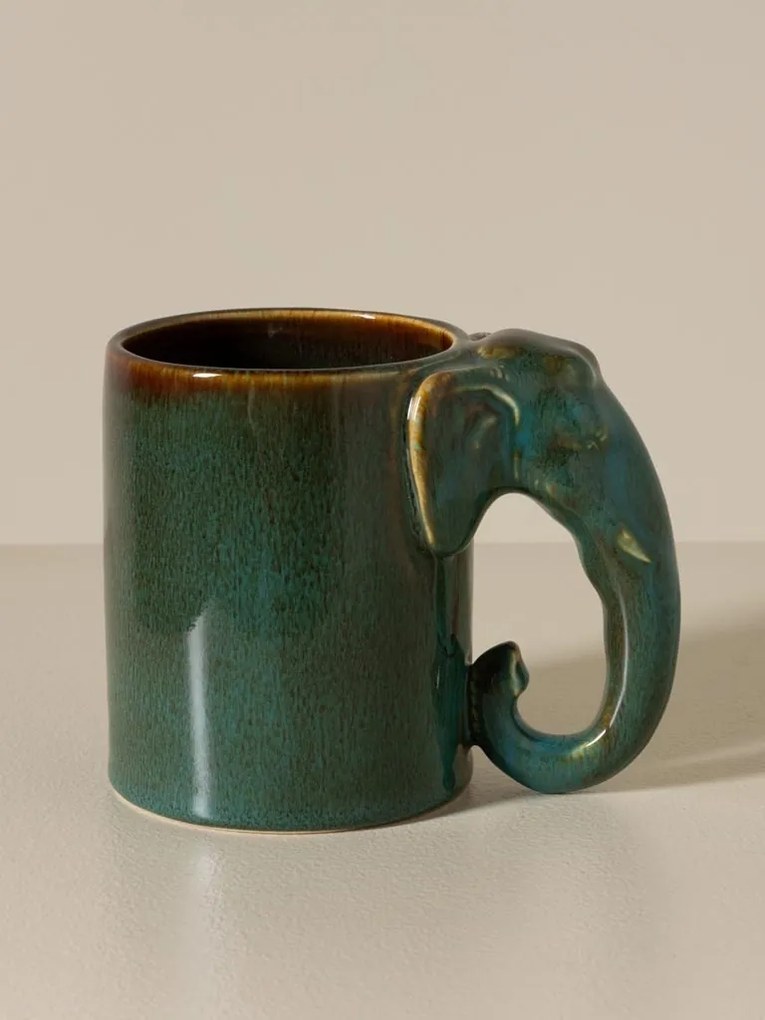 Cana din ceramica cu detaliu decorativ , "Elephant"
