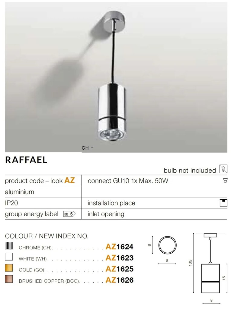 Pendul modern design tip spot RAFFAEL alb