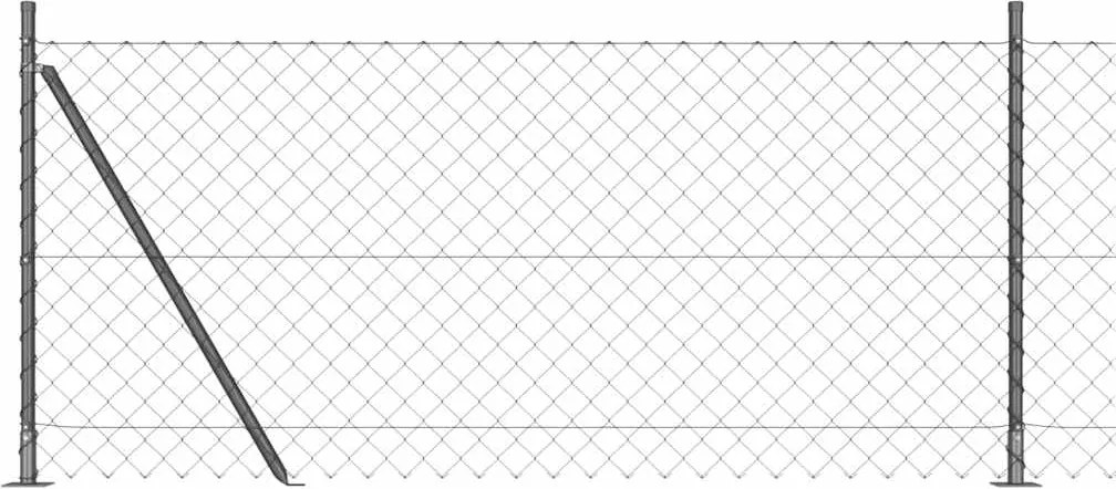 vidaXL Stâlp de gard. Gri 10 x 0,8 m (plasă de 60 x 60 mm) Oțel și PVC