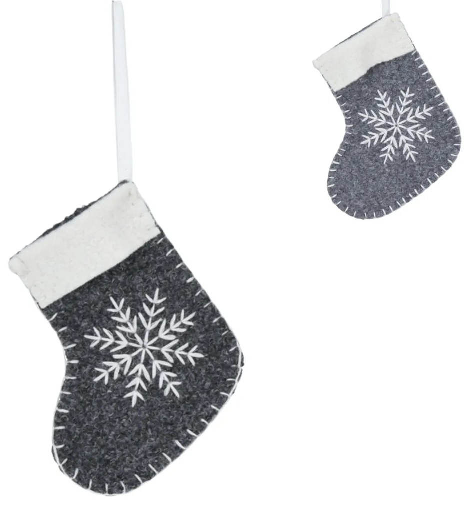 Ciorap de Craciun de agatat SNOW SOCK 12 cm - mai multe culori Culoare: Gri inchis