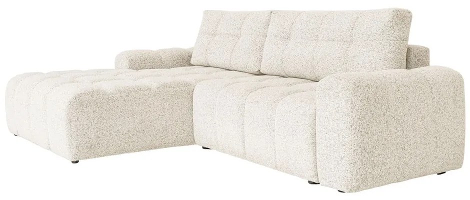 Colțar modular crem extensibil/cu spațiu de depozitare (cu colț pe partea stângă) Lulu – Miuform