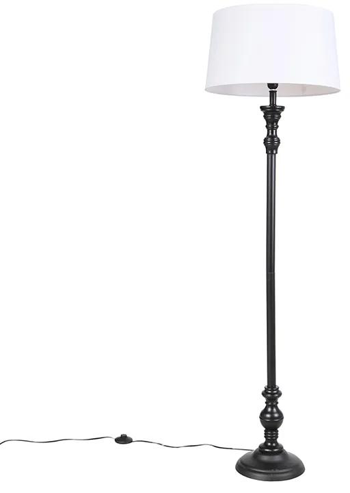 Lampă de podea neagră cu abajur in alb 45cm - Classico