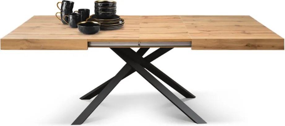 Masă Tifany BLAT RUSTIC - 95 cm / 90 cm / 77 - NEGRU