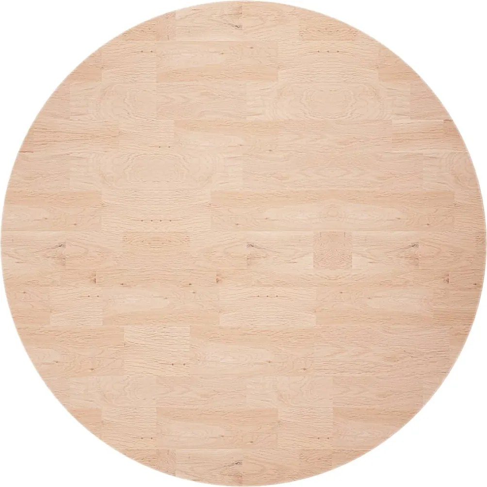 Blat de masă rotund, Ø70x2,5 cm, lemn masiv stejar netratat
