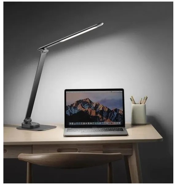 Lampă LED dimabilă de masă cu USB LED/7,5W/230V 3000K/4000K/5500K antracit