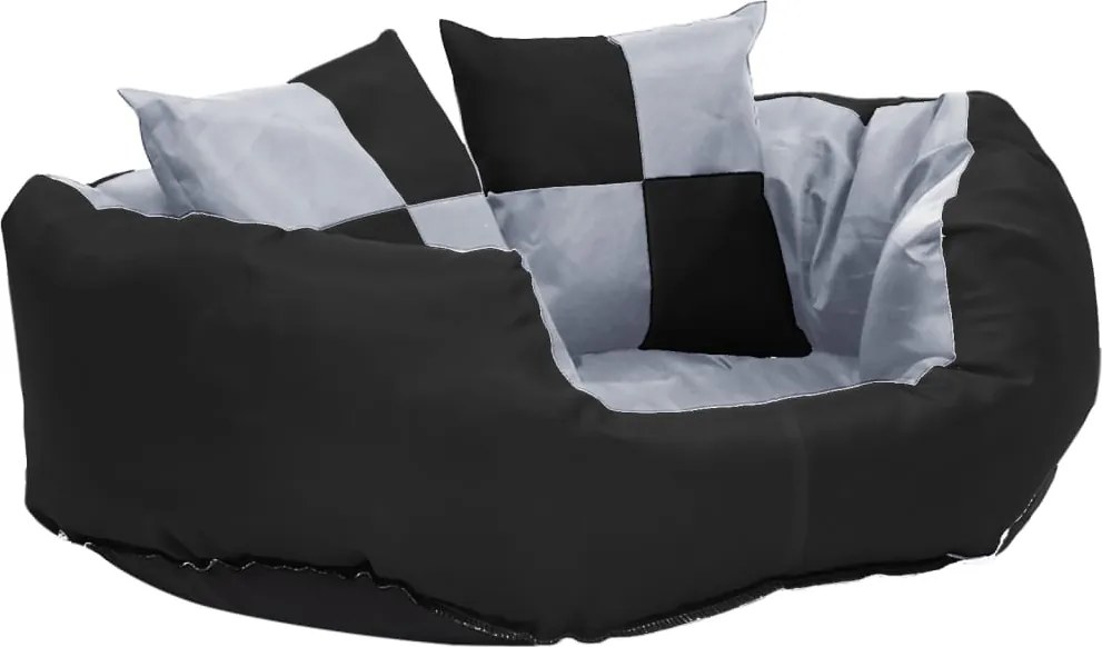 vidaXL Pernă reversibilă și lavabilă câini, gri și negru, 65x50x20 cm