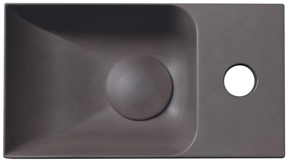 Chiuvetă mică pentru WC maro închis din beton 31x17 cm Piccolino – Sapho