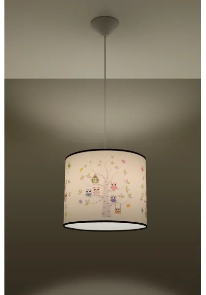 Lustră pe cablu pentru copii Sollux SL.1422 OWLS 1xE27/15W/230V d. 30 cm