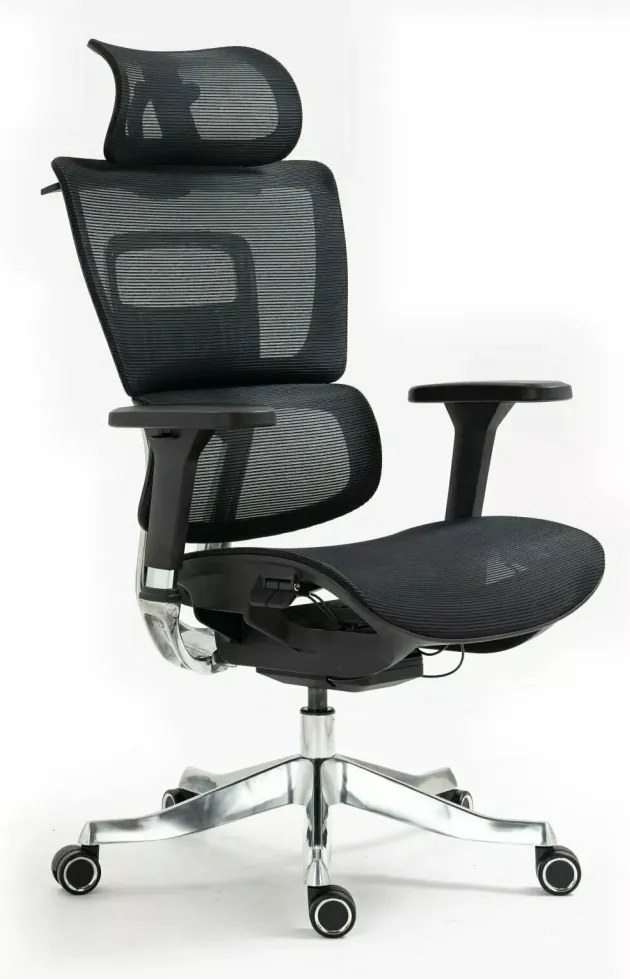 Scaun de birou Winner Lux negru/crom