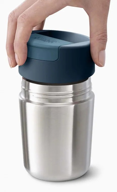 Thermos Joseph Joseph Sipp 81125, Capac de etansare, 0,340 L, Fara BPA, Otel inoxidabil, Albastru/inox