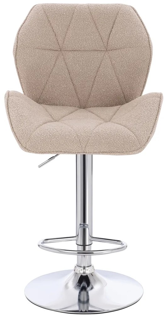 HR212W Scaun Latte Boucle cu Bază Cromata