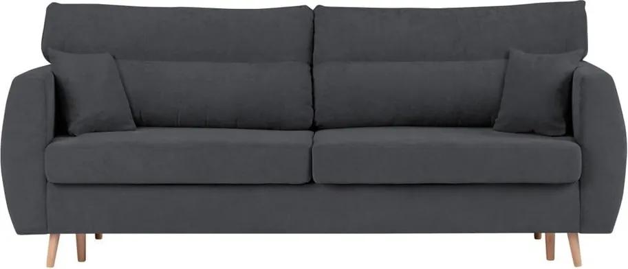 Canapea extensibilă cu 3 locuri și spațiu pentru depozitare Cosmopolitan design Sydney, 231 x 98 x 95 cm, gri închis