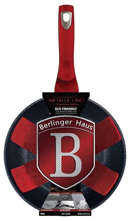 Wok 28 cm Burgundy Metallic Line Berlinger Haus BH 1267N