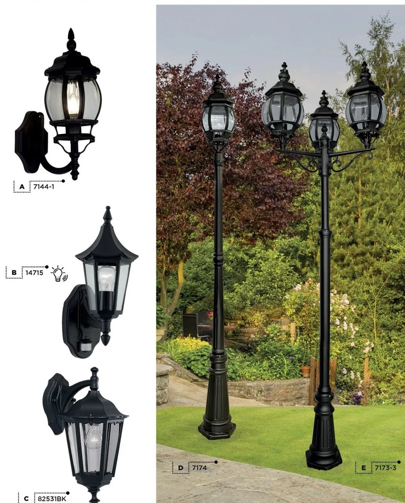 Stalp de iluminat exterior stil traditional Bel Aire 7173-3 SRT