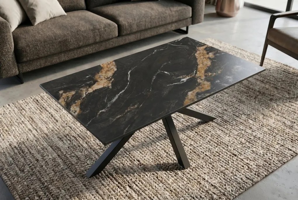 Masuta de cafea cu blat ceramic GALAXIE Aurora Oro 100x60cm