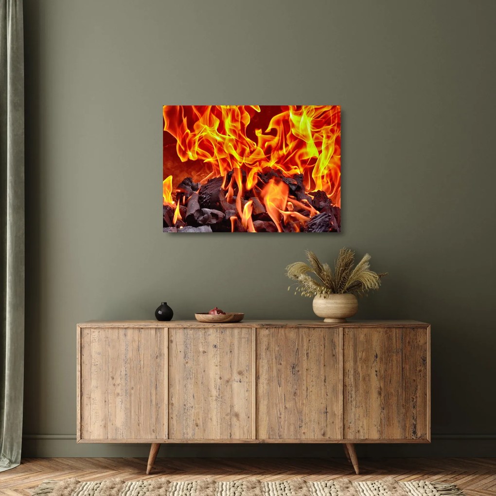 Tablou pe sticlă cu jar (70x50 cm)