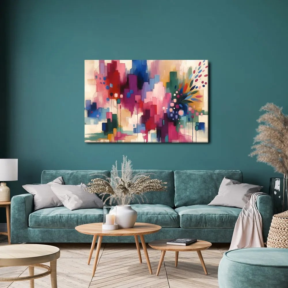 Tablou abstracție multicoloră