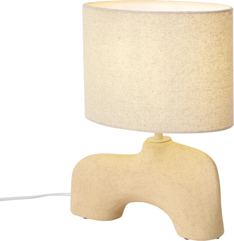 Lampă de masă Wabi Sabi bej cu abajur din in 35cm - Florence