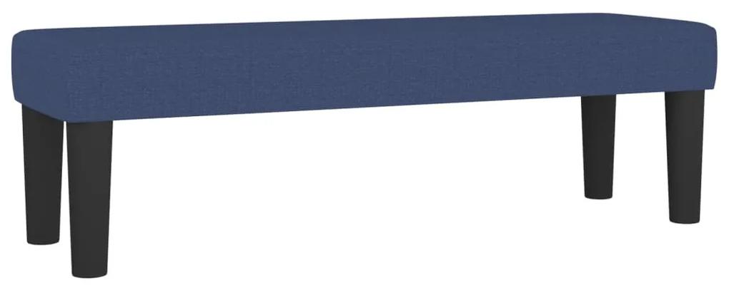 Pat box spring cu saltea, albastru, 140x200 cm, textil Albastru, 140 x 190 cm, Benzi orizontale
