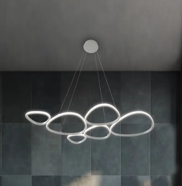 Lustră LED suspendată pe cablu HELIX LED/61W/230V argintie