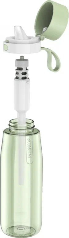 Sticla cu filtru pentru apa Philips GoZero Daily AWP2731GNR/58, 660 ml, 5-38°C, Tritan fara BPA, AWP285, Verde