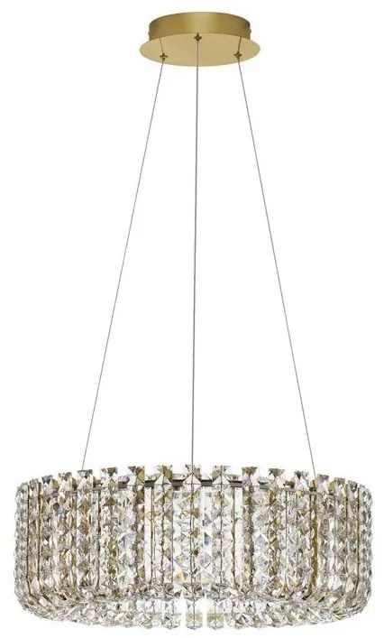 Lustra suspendata LED auriu, cristale sticla CELYSIA 60cm