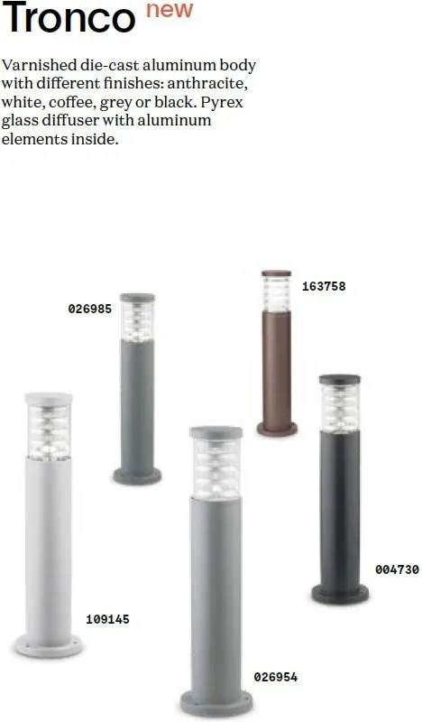 Stalp iluminat exterior IP54 TRONCO PT1 H25 ANTRACITE